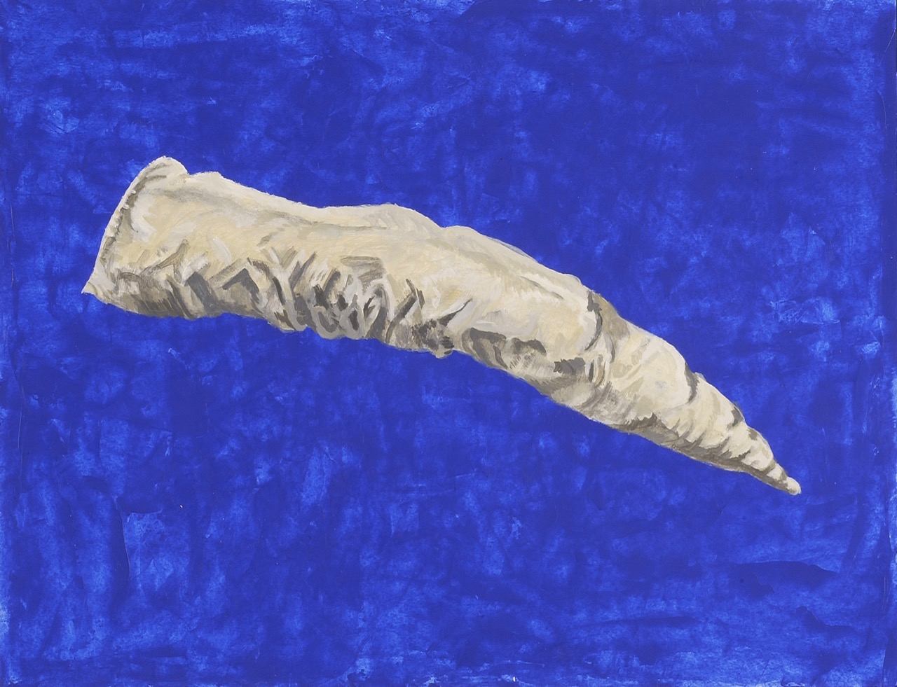 white pillow dagger on blue