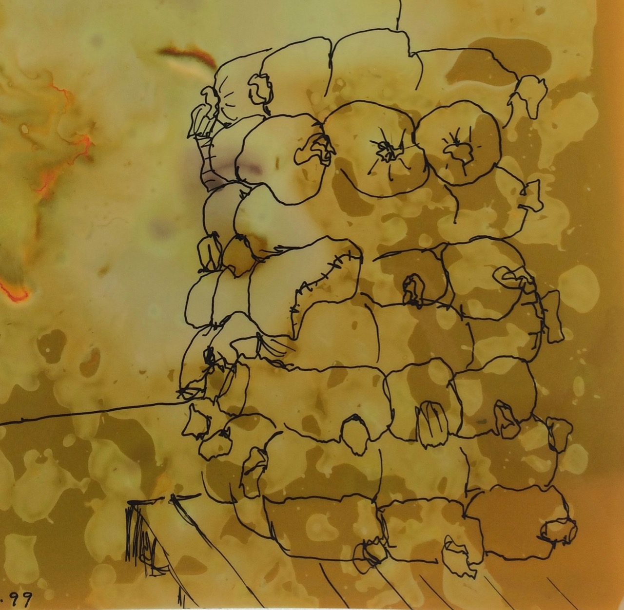 Ink on light sensitive paper